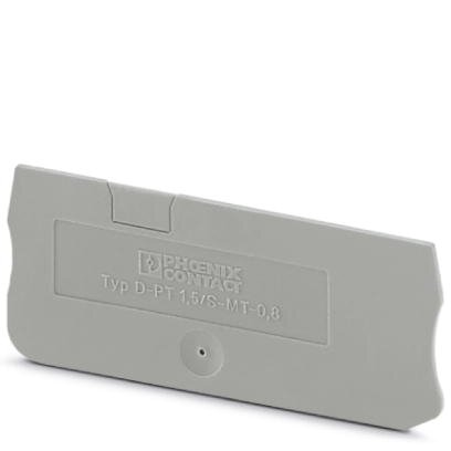 Phoenix Contact Terminal Block End Cover; D-PT 1.5/S-MT-0.8; 0.8mm Width; Gray